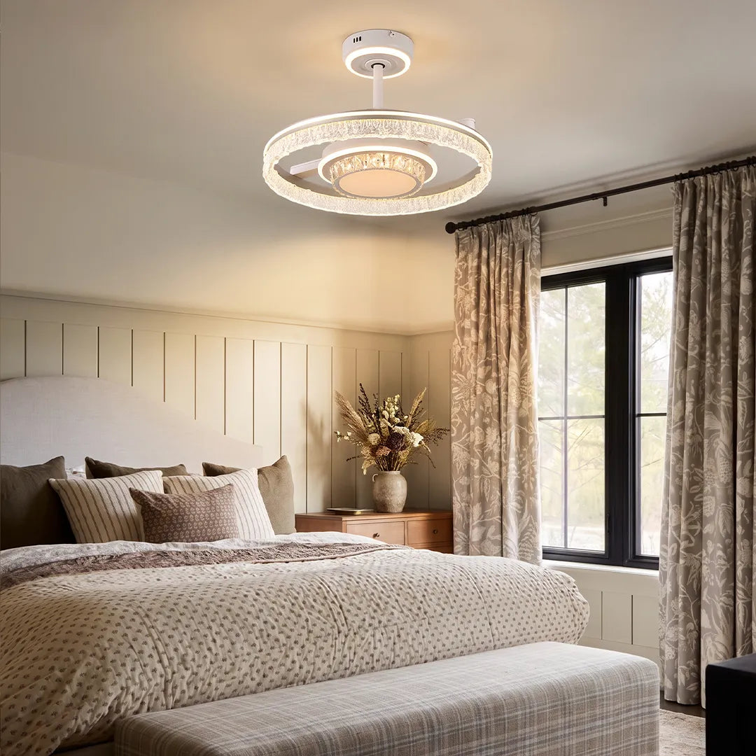 Modern Ceiling Fan with Lights Luxury Transparent Blade Light