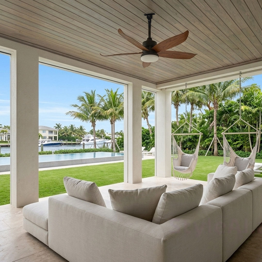 Modern Ceiling Fans with Lighting Outdoor Rainproof LED Light
