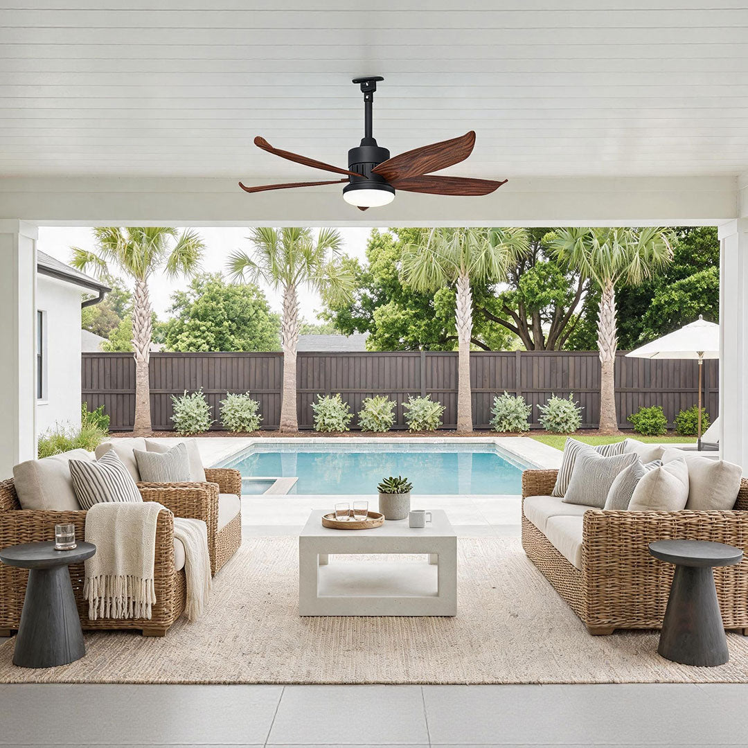 Modern Ceiling Fans with Lighting Outdoor Rainproof LED Light