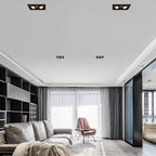 Ceiling Twin Light Rectangular Adjustable Recessed Spotlight