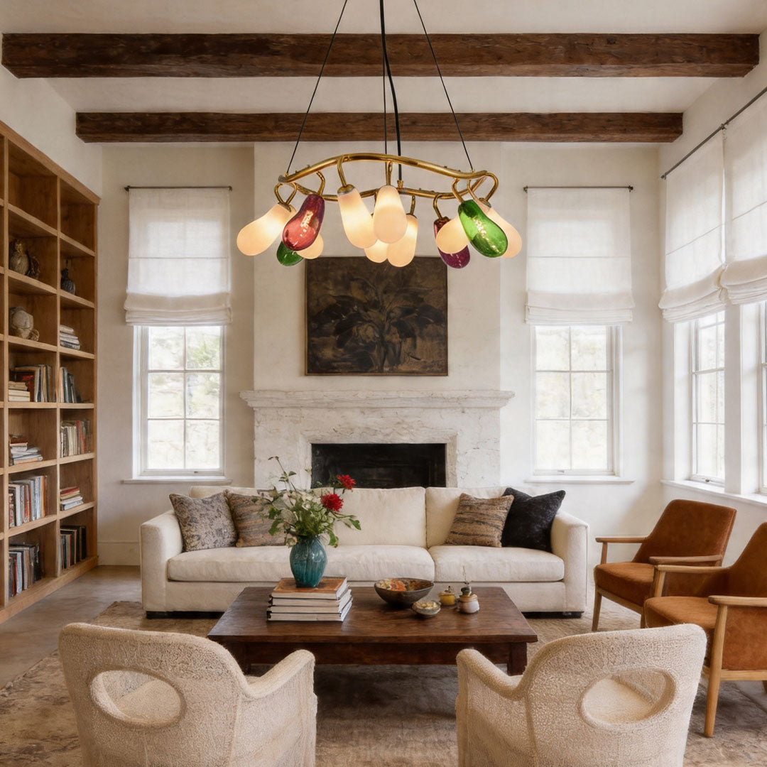 Modern Large Chandelier Artistic Colored Glass Ceiling Light