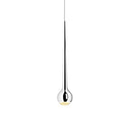 Modern Chromed Metal Single Water Drop LED Pendant Light