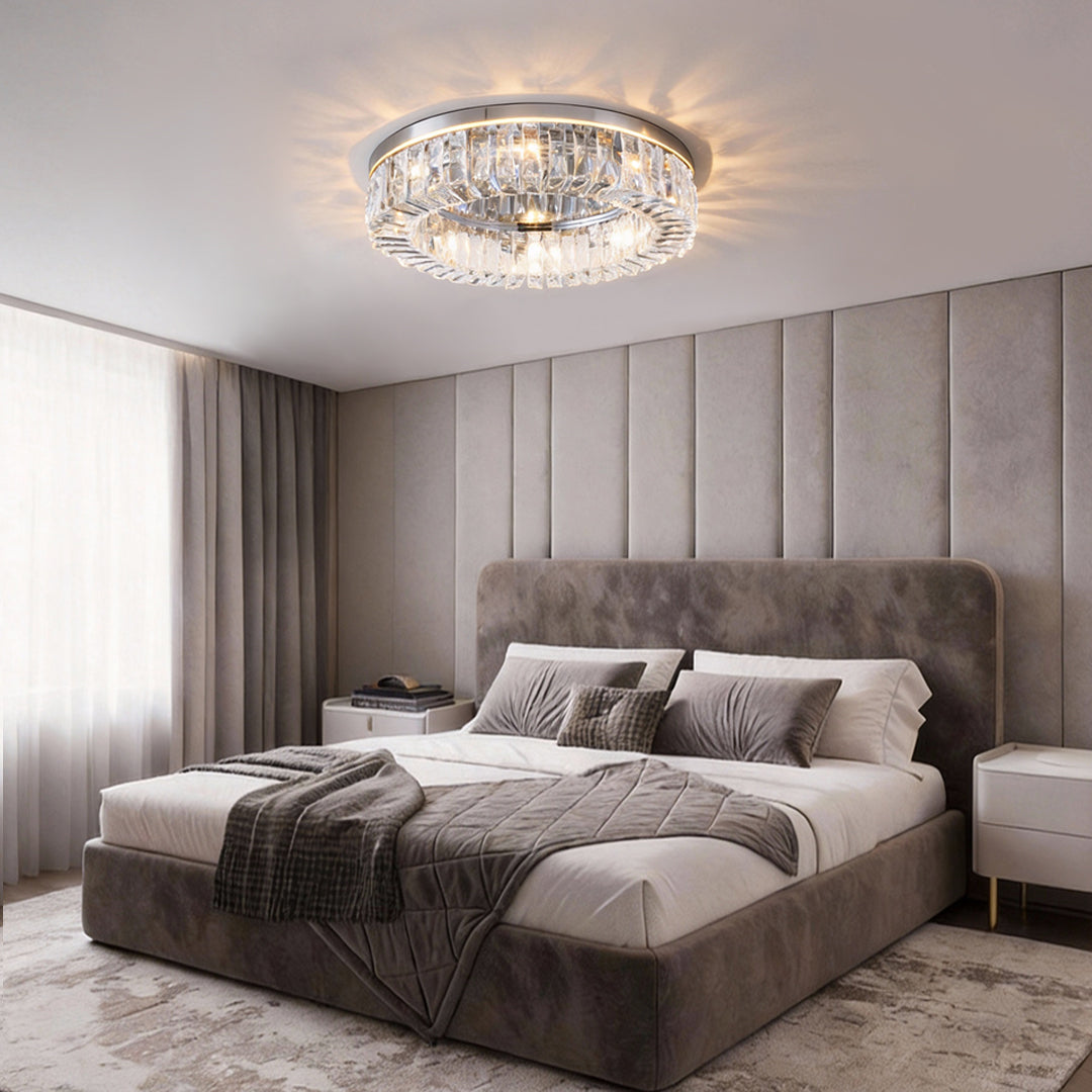 Modern Crystal Ceiling Light Elegant Ring-Shaped Light