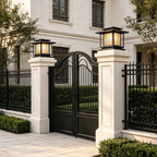 Driveway Pillar Solar Lights Modern Outdoor Gate Lighting