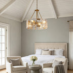 Modern Drum Chandelier Luxury Ripple Glass Ceiling Light