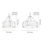 Modern Drum Chandelier Luxury Ripple Glass Ceiling Light