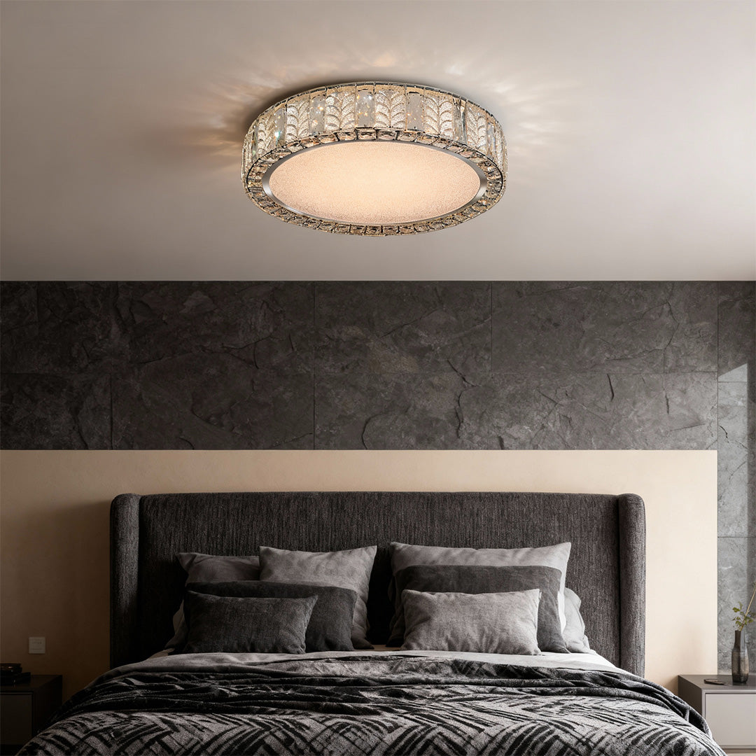 Modern Gold Flush Mount Ceiling Light LED Round Crystal Light