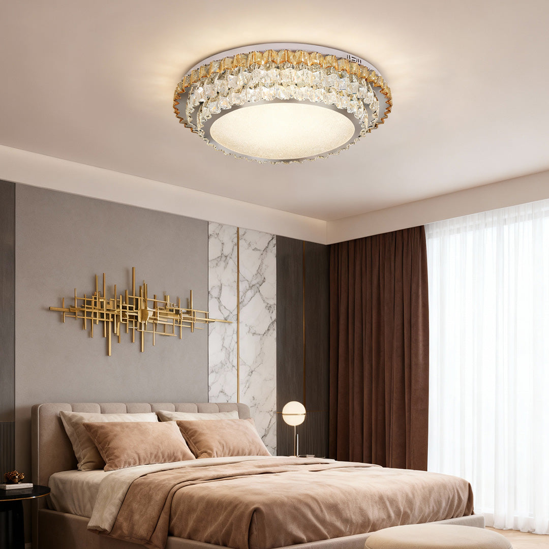 Modern Flush Mount Lights Crystal Eye-Protecting Light