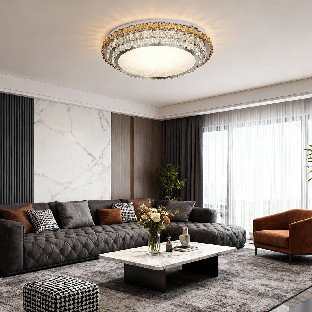 Modern Flush Mount Lights Crystal Eye-Protecting Light