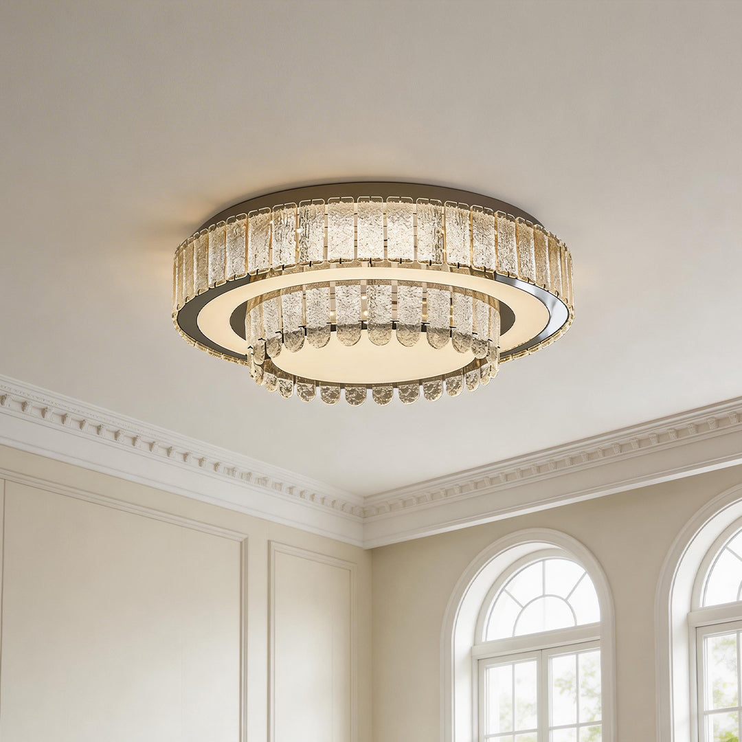 Modern Flush Mount Light Fixtures Luxury Crystal Light