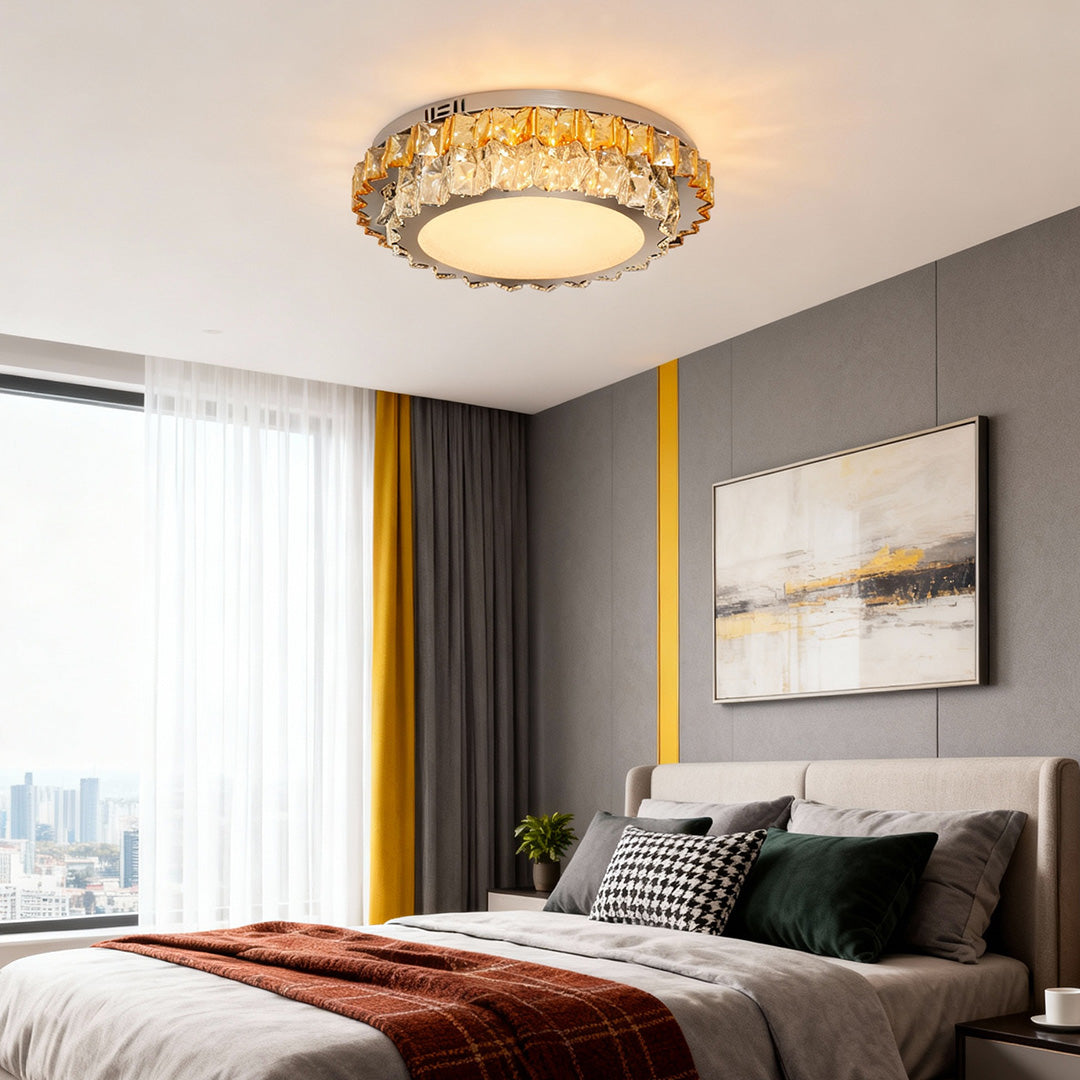 Modern Flush Mount Lights Crystal Eye-Protecting Light