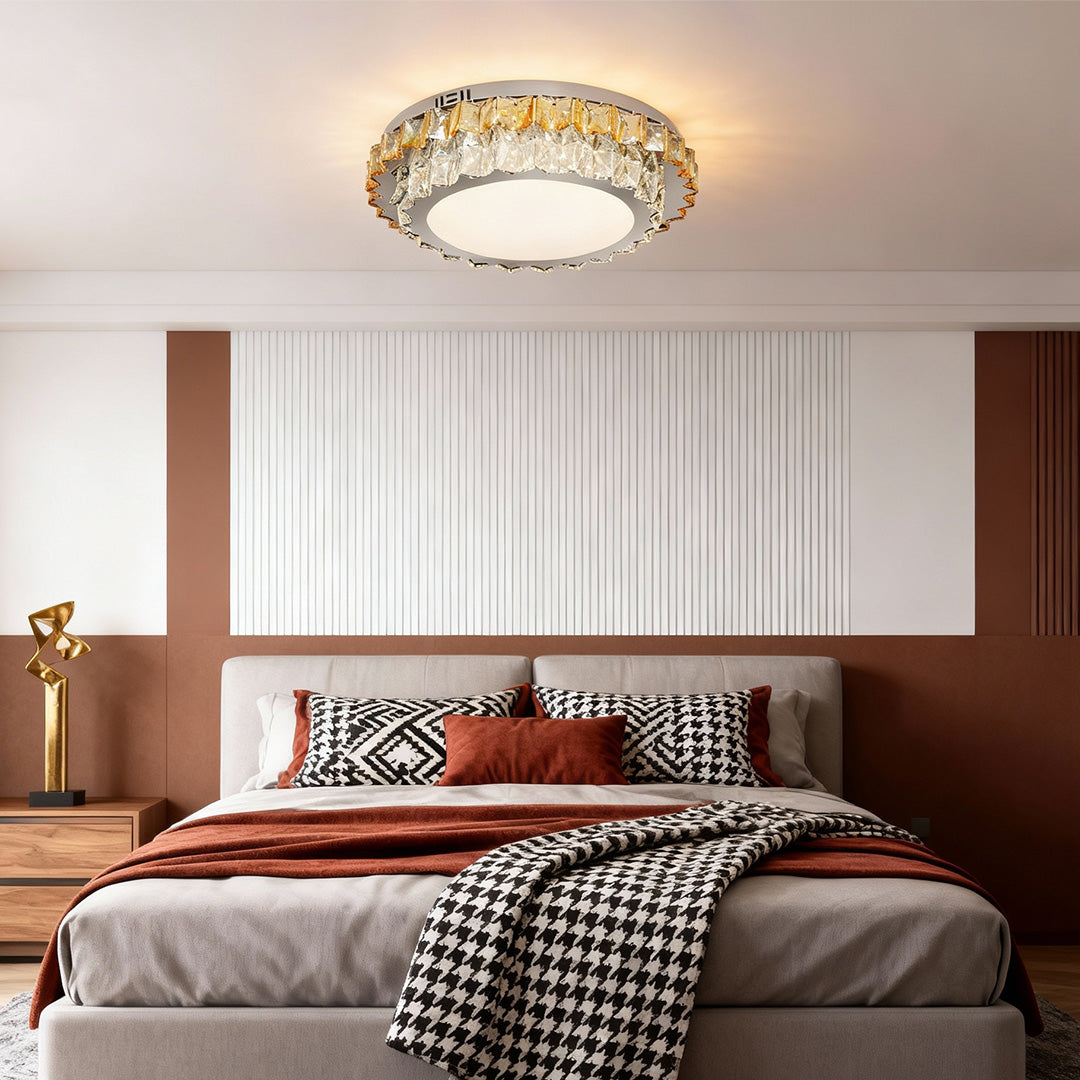 Modern Flush Mount Lights Crystal Eye-Protecting Light