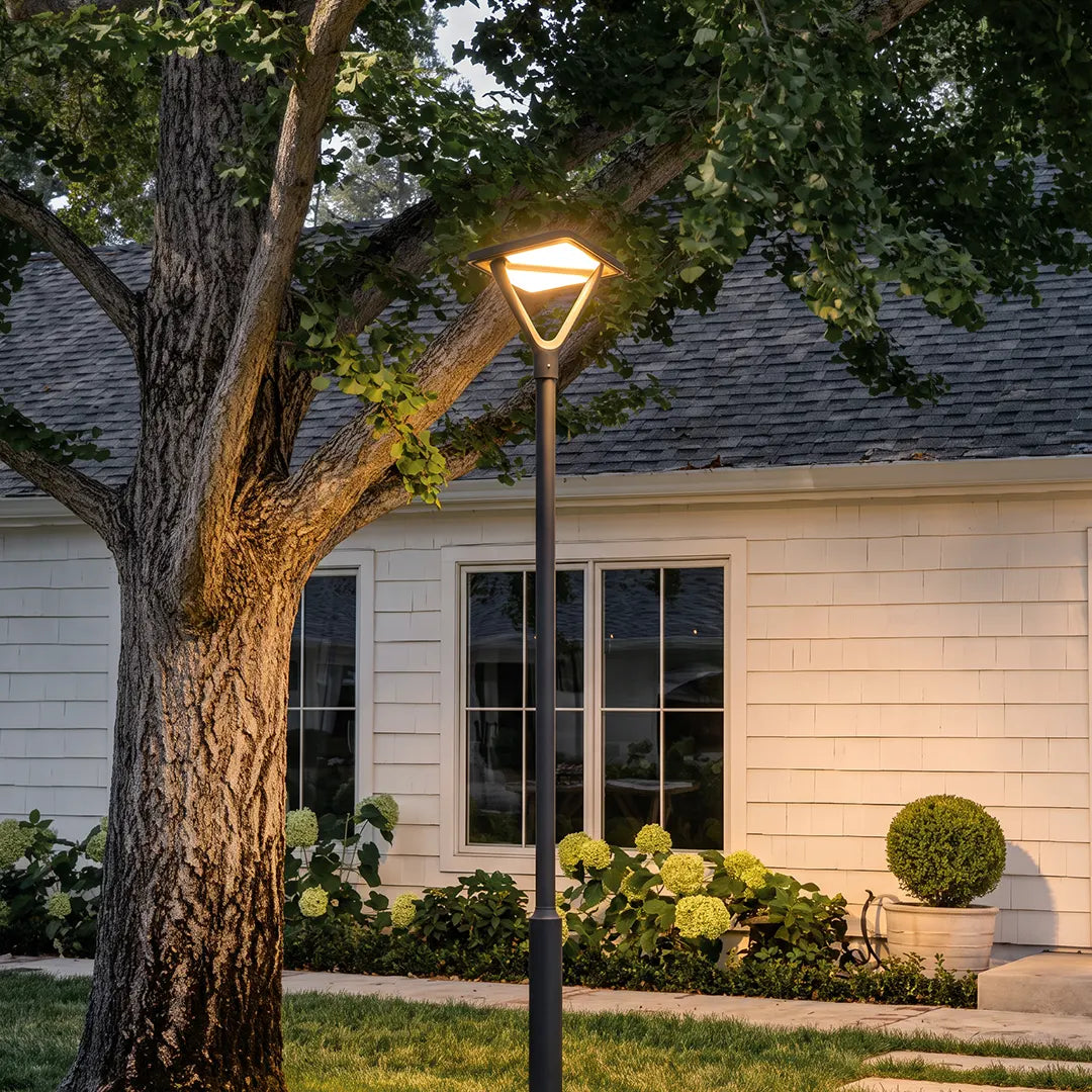 Garden Street Light Modern Black LED Solar Pole Light