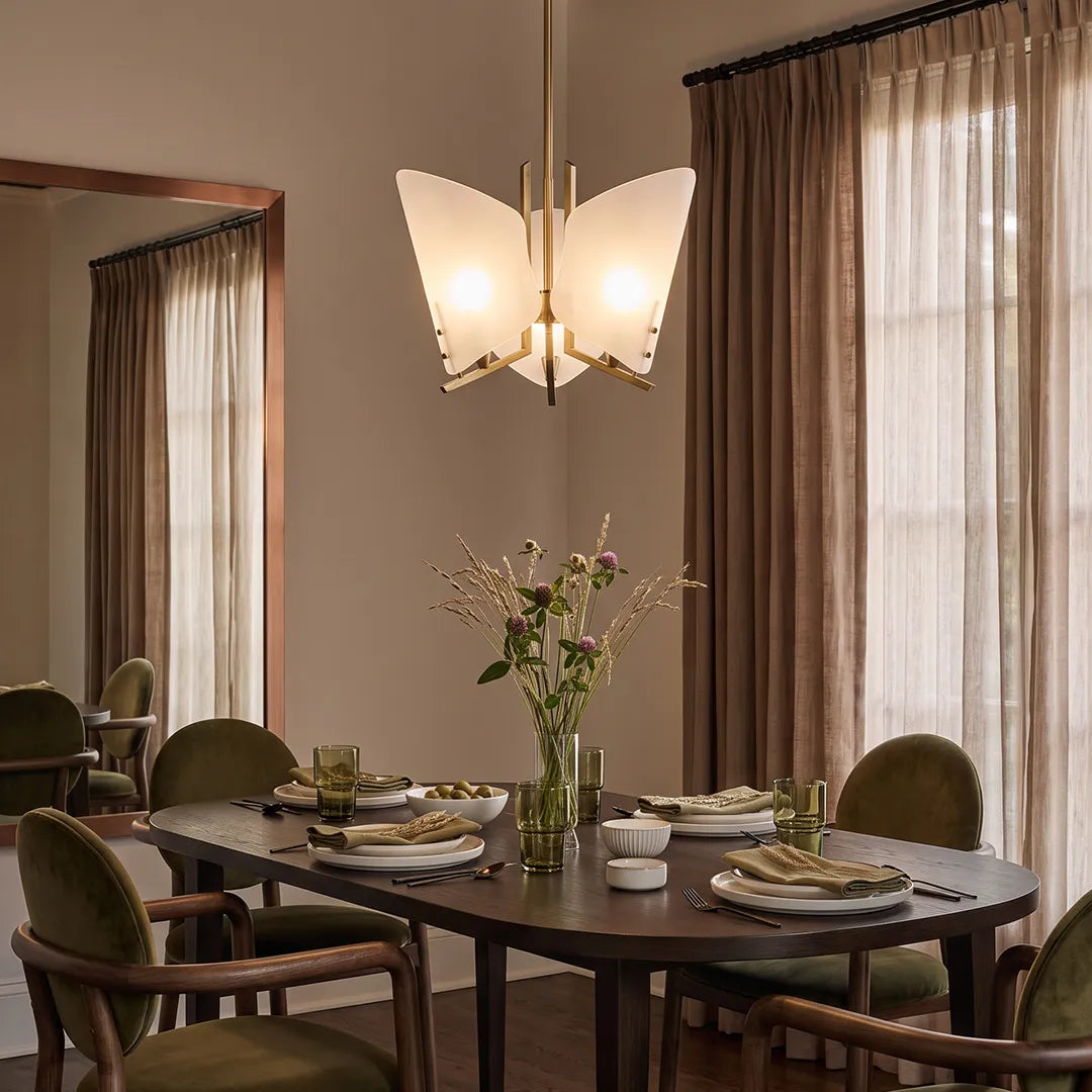 Modern Glass Chandelier Origami Petal Ceiling Light