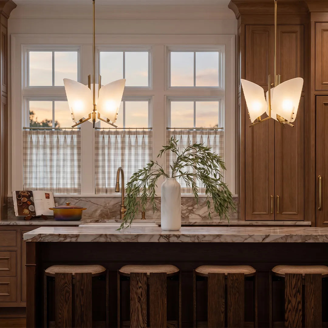 Modern Glass Chandelier Origami Petal Ceiling Light