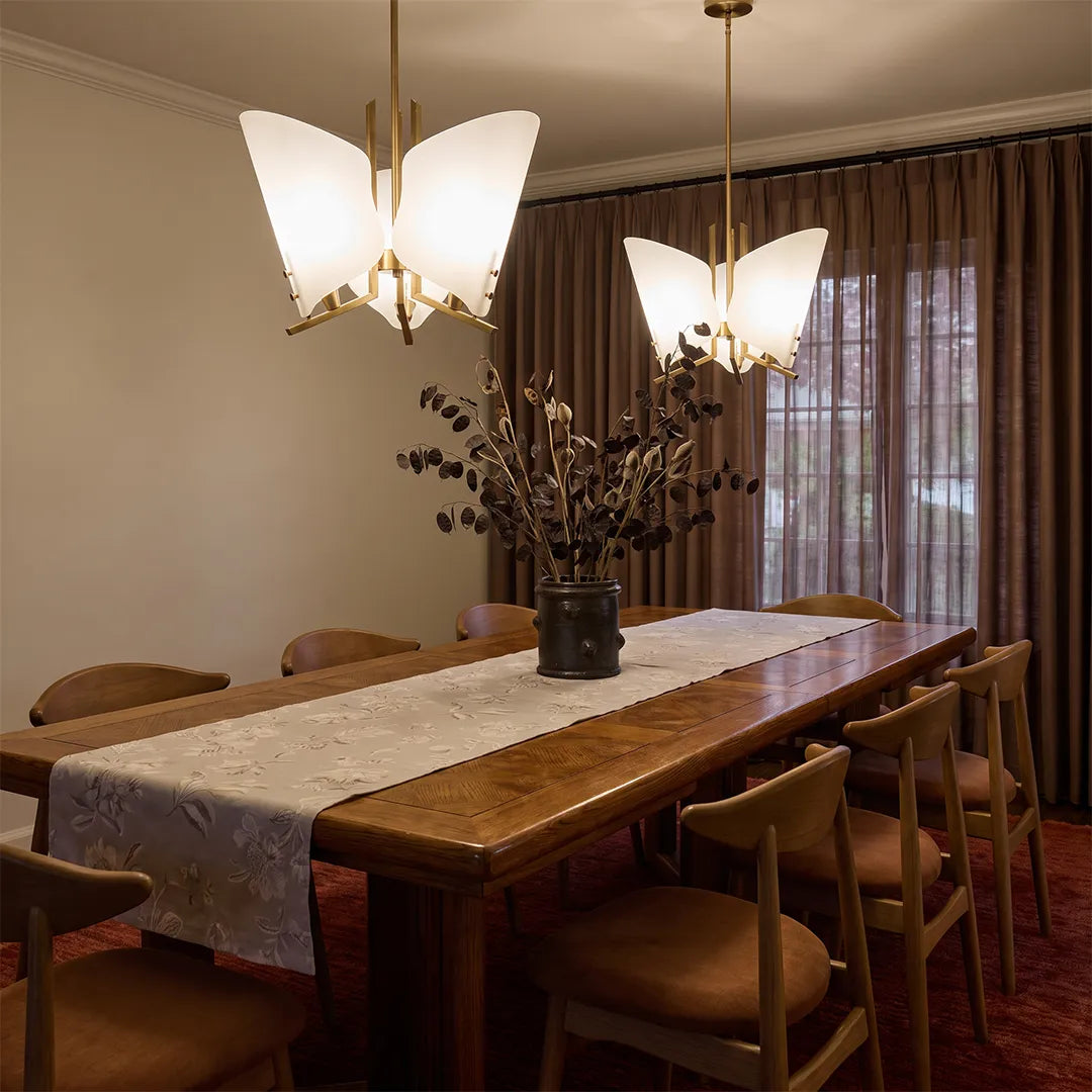 Modern Glass Chandelier Origami Petal Ceiling Light