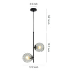 Glass Hanging Pendant Lights Minimalist Double Globes Ceiling Light