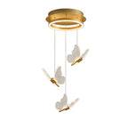 Butterfly Chandelierv Modern Metal Disk Acrylic Ceiling Light