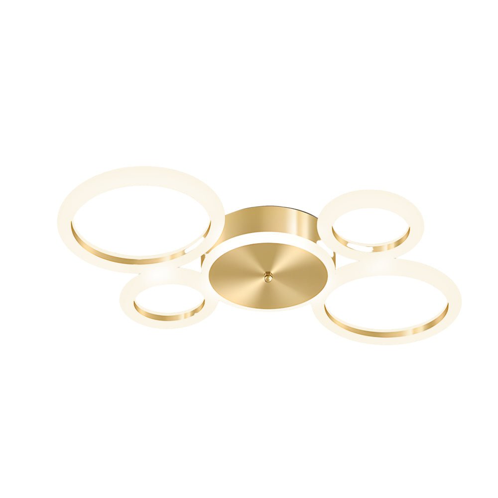 Modern Gold LED Flush Mount Rings Circle Ceiling Light Fixture