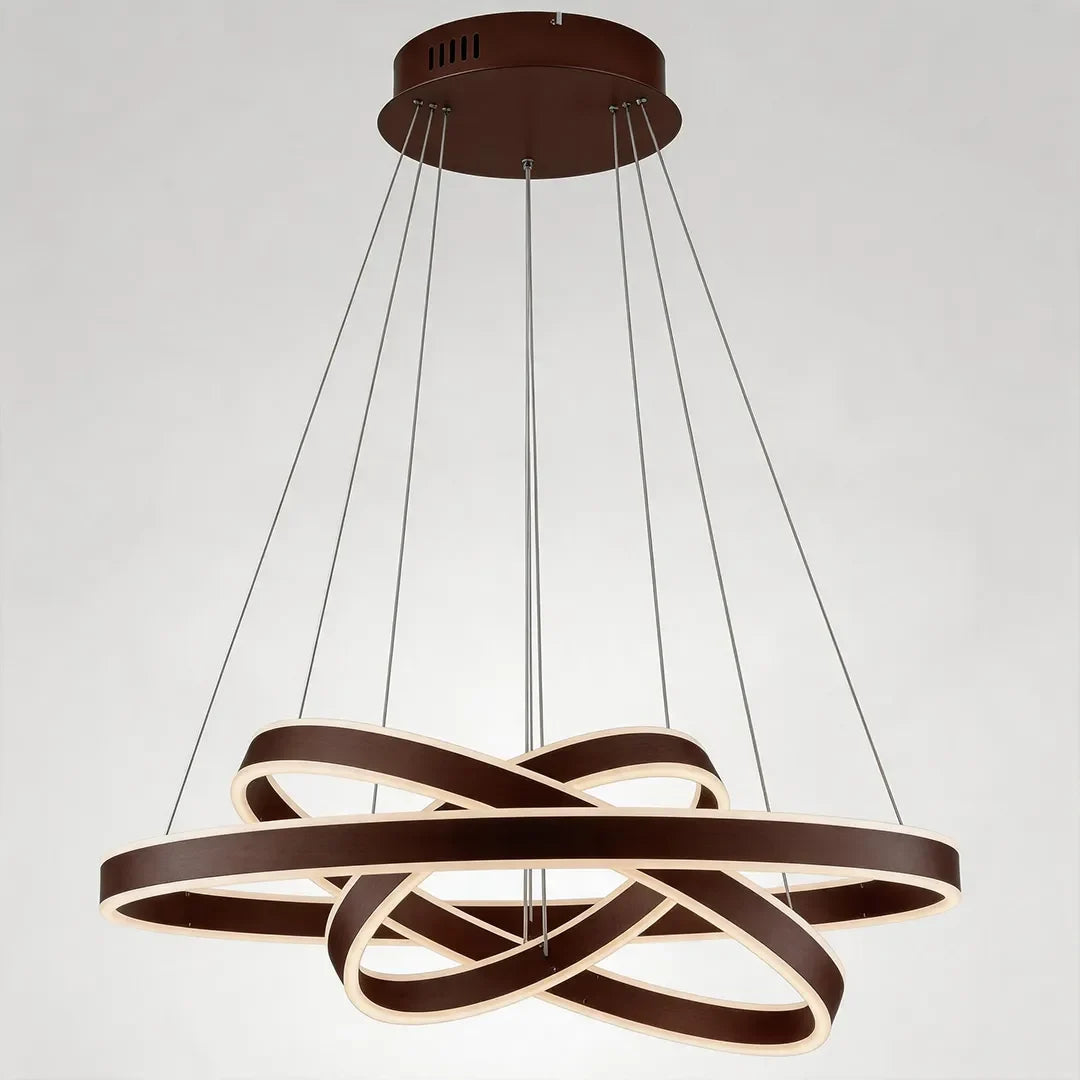 Modern Halo Chandelier Three-Ring Coffee Ceiling Light
