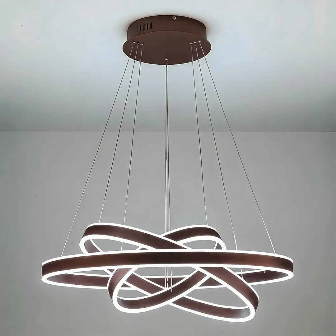 Modern Halo Chandelier Three-Ring Coffee Ceiling Light