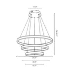 Modern Halo Chandelier Three-Ring Coffee Ceiling Light