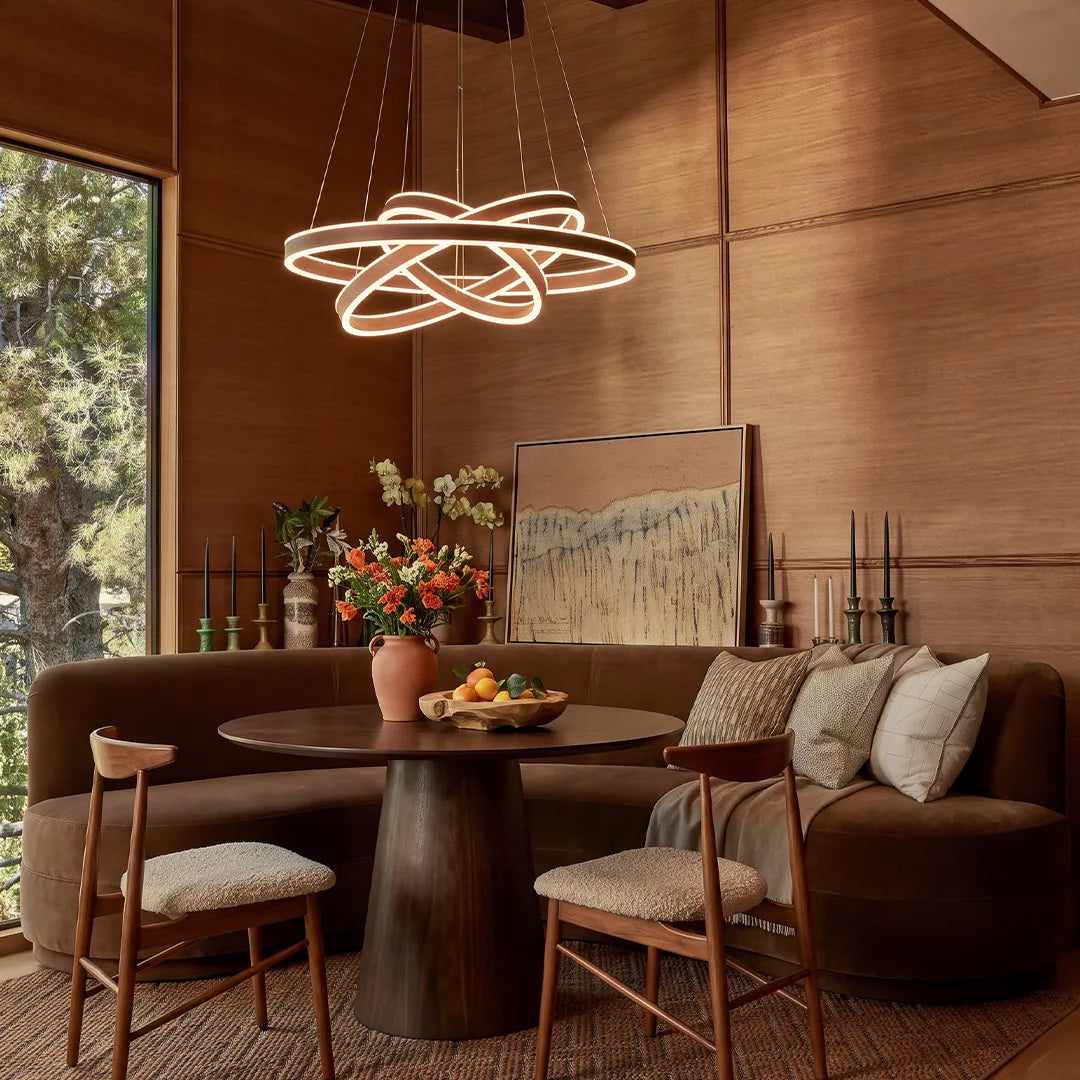 Modern Halo Chandelier Three-Ring Coffee Ceiling Light