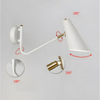 Modern Hoxton Hanging Wall Sconce with Conical Shade - 1-Light