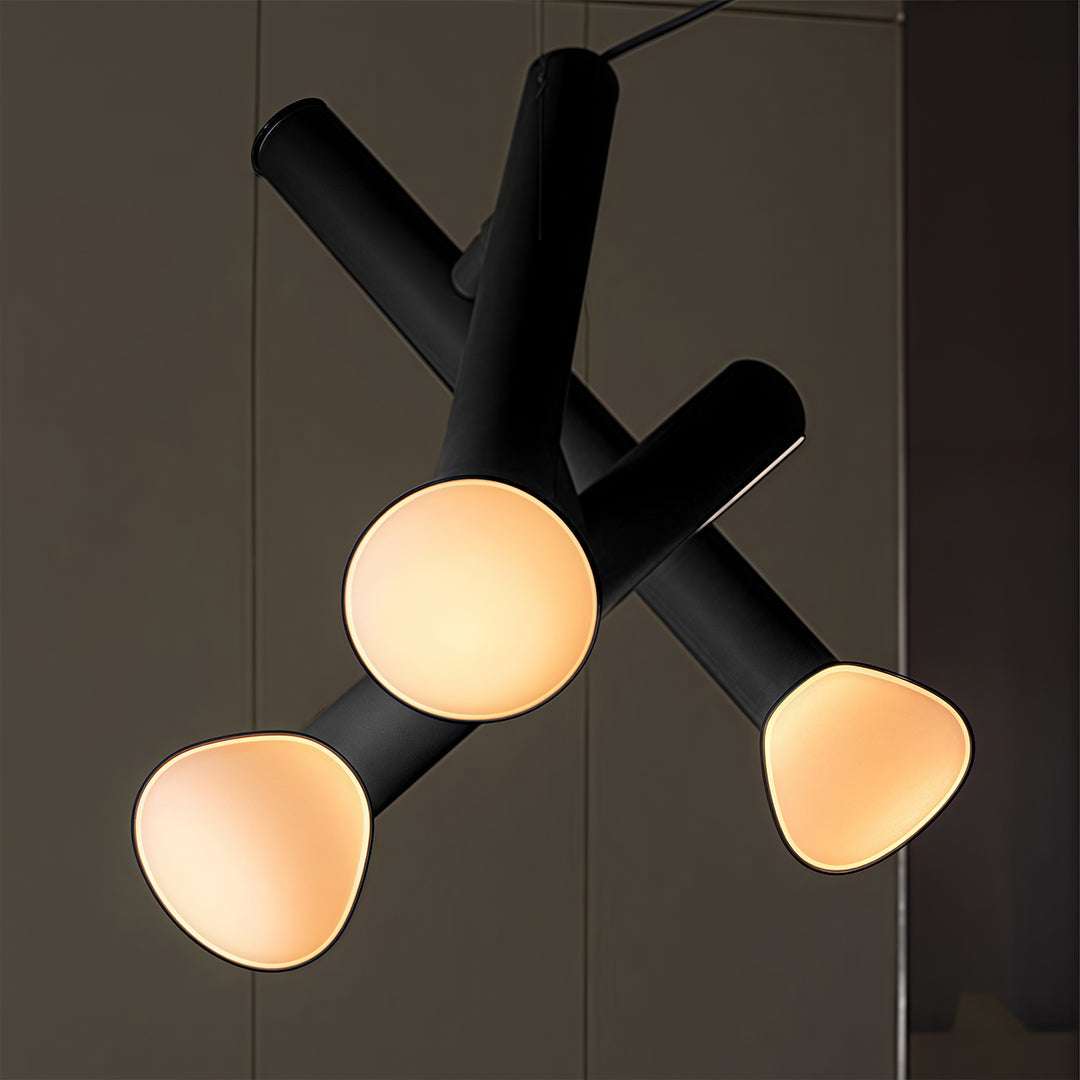 Black Small Pendant Light Cylindrical Design Ceiling Light