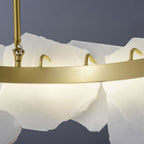 Modern LED Chandelier Cloud Stone Full Copper Ceiling Light