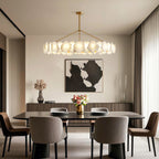 Modern LED Chandelier Cloud Stone Full Copper Ceiling Light