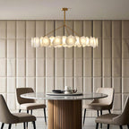 Modern LED Chandelier Cloud Stone Full Copper Ceiling Light