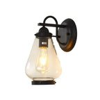 Vintage Sconce Wall Light Clear Glass Outdoor Lantern Light