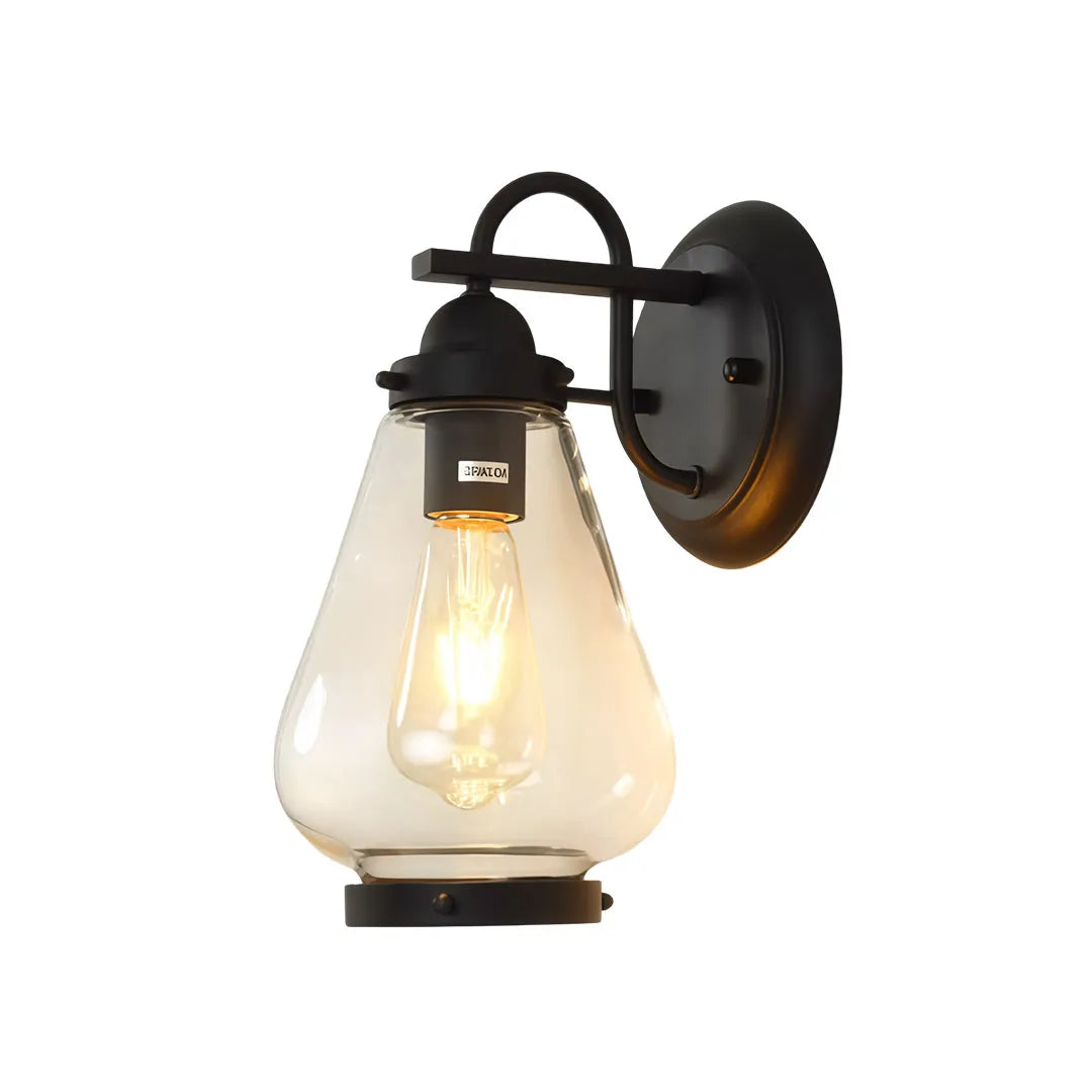 Vintage Sconce Wall Light Clear Glass Outdoor Lantern Light