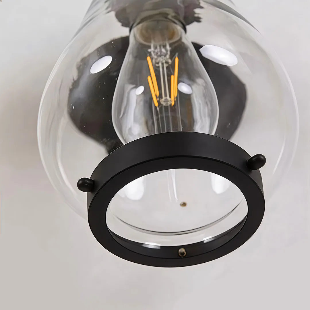 Vintage Sconce Wall Light Clear Glass Outdoor Lantern Light