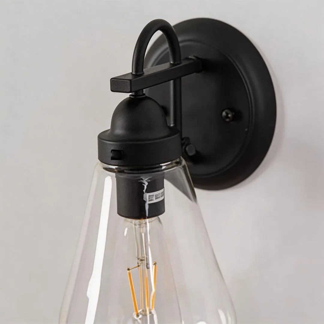 Vintage Sconce Wall Light Clear Glass Outdoor Lantern Light