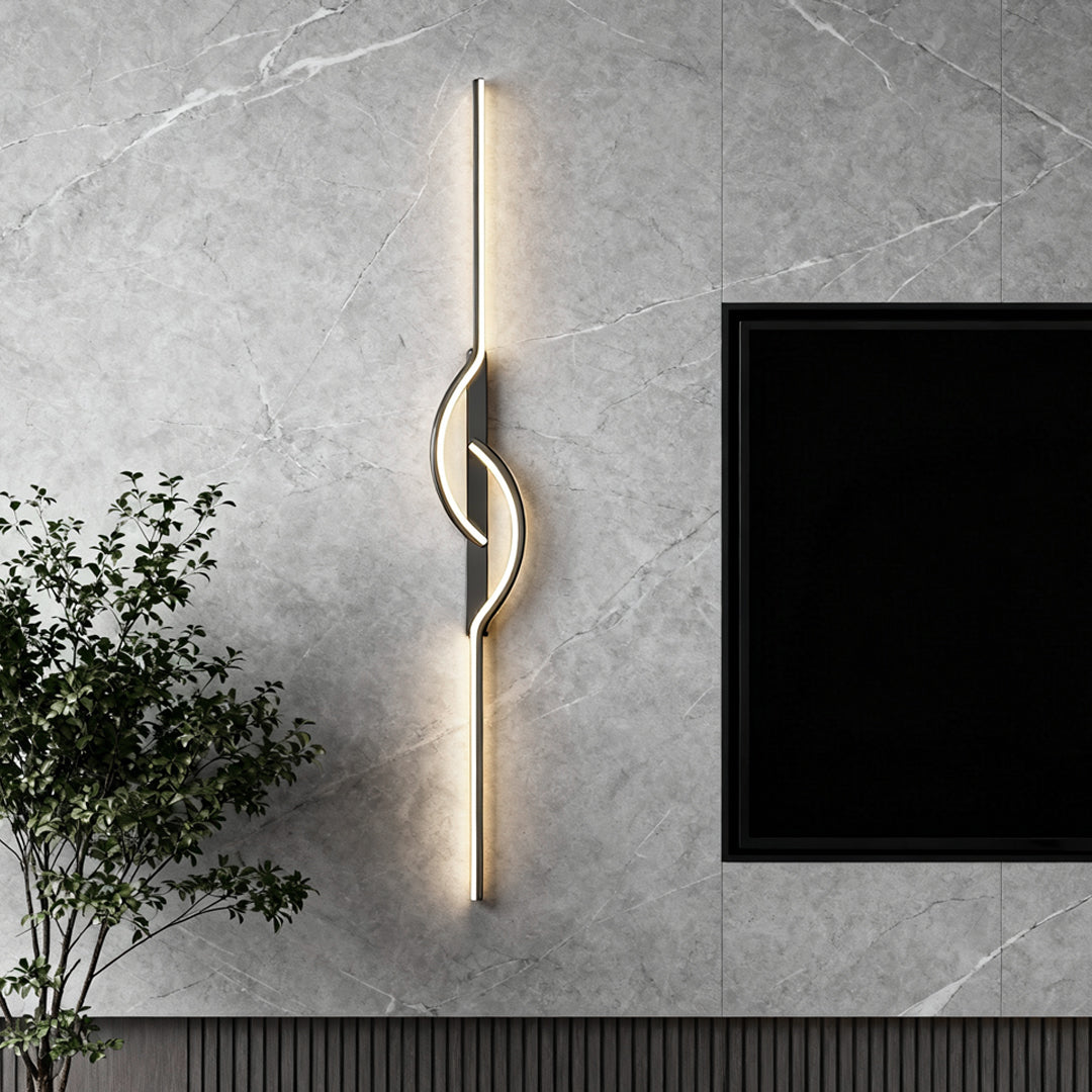 Modern Linear Wall Sconce Creative Black Aluminum Lamp