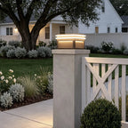 Metal Pillar Lights Minimalist Style Waterproof Square Pier Mount Lamp