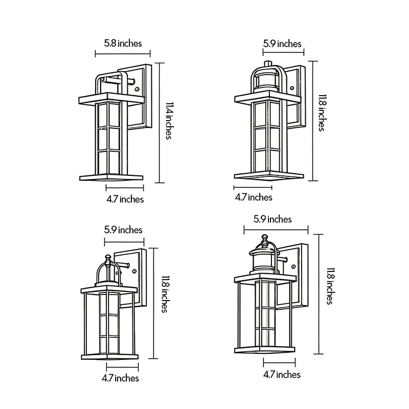 Modern Outdoor Lantern Wall Sconce LED Aluminum Light