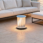 Modern Outdoor Lanterns White Twisted Metal LED Light