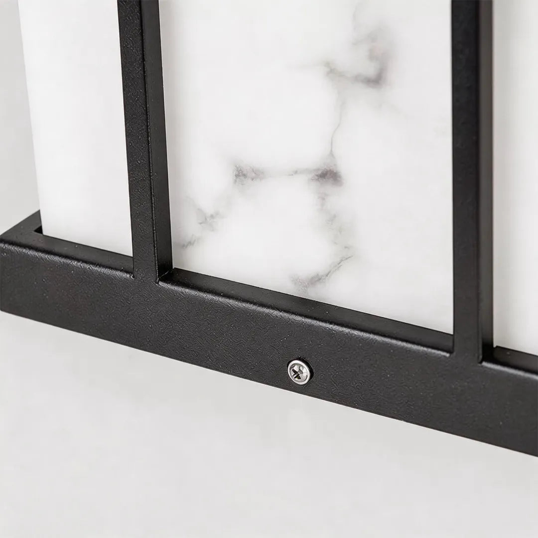 Square Outdoor Pillar Lights Modern Waterproof Faux Marble Light