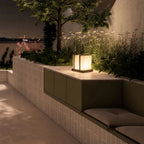 Square Outdoor Pillar Lights Modern Waterproof Faux Marble Light