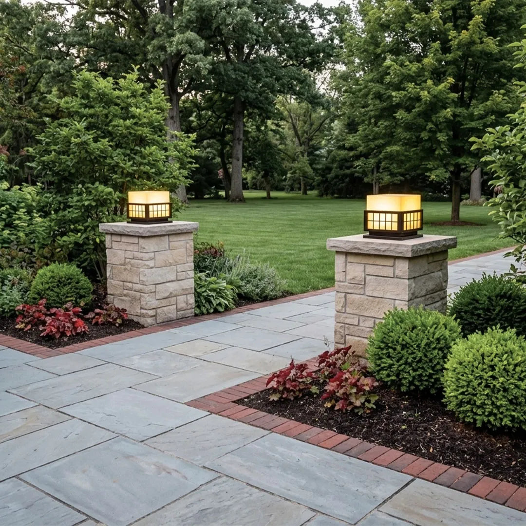 Modern Outdoor Pillar Lights Stainless Steel Columns Light