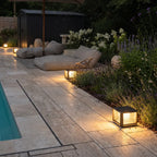 Modern Pillar Lights Layered Ribbed Glass Outdoor Light