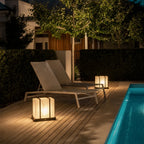 Square Outdoor Pillar Lights Modern Waterproof Faux Marble Light