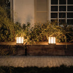 Square Outdoor Pillar Lights Modern Waterproof Faux Marble Light