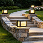 Outdoor Pillar Lights Modern Courtyard Gate Metal Lights