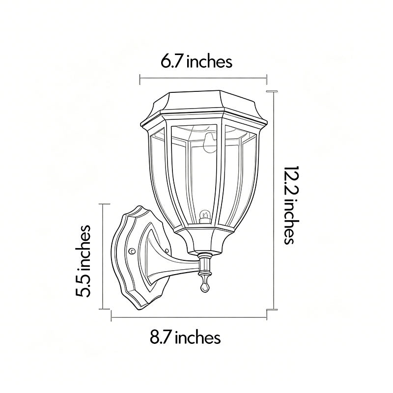 Outdoor Solar Lights Wall Mount Bronze Dual-Color Waterproof Light