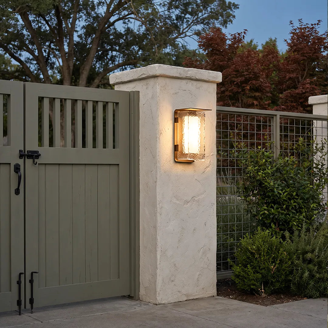 Modern Outdoor Solar Wall Lights Dual-Power Metal Light