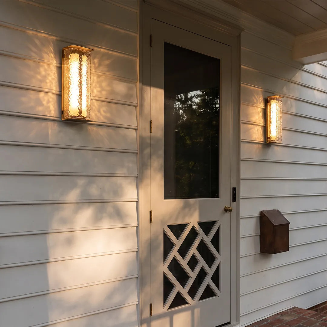 Modern Outdoor Solar Wall Lights Dual-Power Metal Light